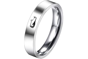 IMINI Simpatico anello di fidanzamento con pinguino per lui e per lei, in acciaio inox, con cuore, per coppie, promesse, fedi nuziali, anniversari, gioielli alla moda, regalo per donne, ragazze,