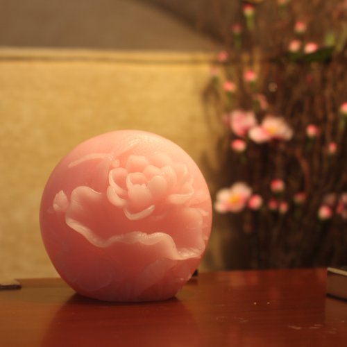 Lotus kerze Lotuskerze Flammenlose Kerze, Lotus Form des flammenlos Echtwachs Elektronische LED Kerzen mit Timer (Geprägte Rosa Lotus) (Lotus) - 4