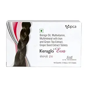 Keraglo Eva Hair Tablets strip (30 Tab)For Hair Fall Treatment