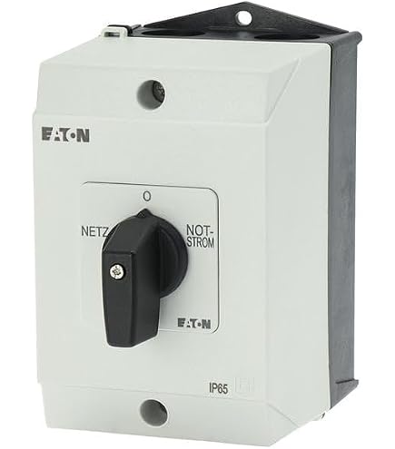 Eaton Umschalter – 6 Kontakte, 20 A, Frontschild 2>0<1, 45°-Betätigung