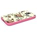 PowerQ Multi Pattern Colorful Combo Style for Samsung Galaxy S5 I9600 Soft TPU Cover and Plastic PC Bumper Combine Combo Mix Material Case Pattern Print Printing Drawing Cell Phone Case mobile Cover Soft Protect Skin (white-red flowers)