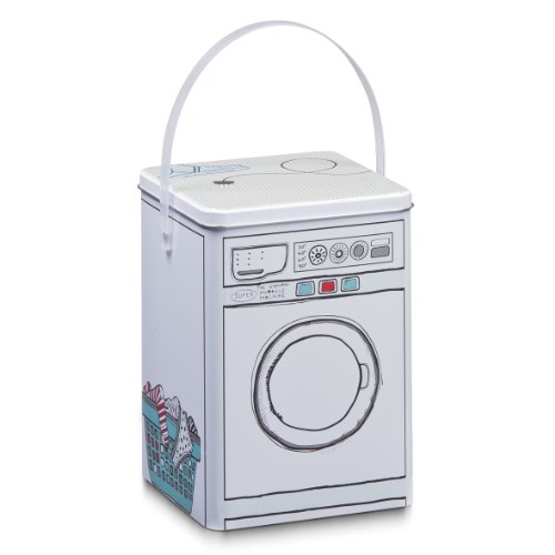 Zeller 19200 Waschpulver-Box "Washing machine", Metall, L 15 x B 15 x H 20.8 cm