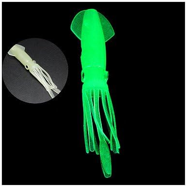 TY 4 pcs Soft Bait Fishing Lures Soft Bait Octopus Shad White luminous/Fluorescent g/Ounce,110 mm/4-1/3" inch,SiliconBait Casting Lure