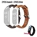 Produktbild Happysdh Armband für Xiaomi Mi Band 4,Smartwatch Zubehör Leder Uhrenarmband Ersatzarmband Armbänder Smartwatch für Männer Frauen 2pcs