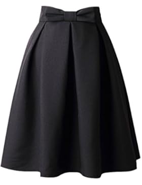 Uideazone Fashion Womens Sommer Midi gefaltete Röcke High Taille knielangen Rock