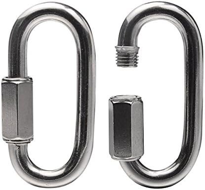 Climbing Carabiner, SunAter 2 pcs Stainless Steel O-Shape Super Strength Locking Carabiner for Climbing Camping Hiking Yoga Hammock