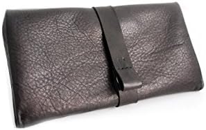 Wallet Ely, leather wallet color black, leather wallet for wamen. Customizable wallet with your initials. Ely LEATHER WALLET