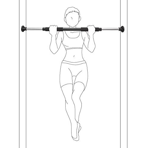 Relaxdays Türreck ausziehbar, Handpolster, Max. 100 kg, Fitness Klimmzugstange, HBT: 5,5 x 92 x 5,5 cm, schwarz - 4