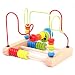 hibote Classic Developmental Jumbo Wooden Bead Maze Game, Circle Abacus Wooden Around Bead Maze Learning Educational Toys for Kids, Multicolor First Bead Roller Coaster Gift Present for Girls Children Baby Toddlers