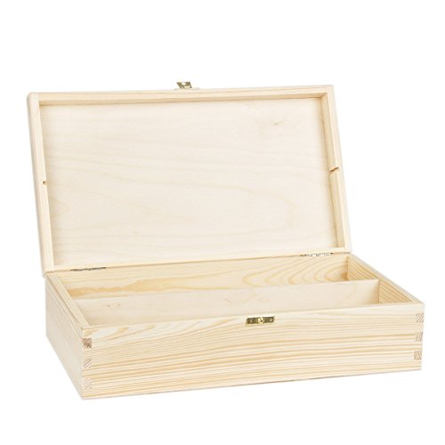 Weinflaschen Geschenkbox mit Deckel und Schloss für 2 Flaschen Wein - 3