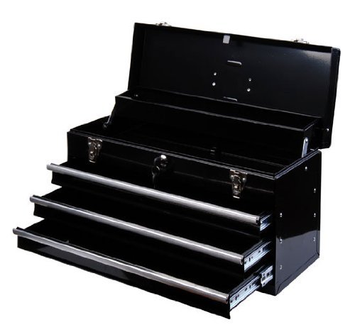 Homcom® Werkzeugkasten Werkzeugkoffer Werkzeugkiste Metall 540x290x220mm schwarz - 3