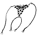 Move&Moving(TM) Rhinestones Decor Black Butterfly Elastic Lingerie Bra Strap for Women