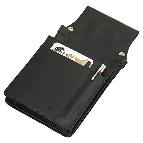 Ledershop24 Professional Waiter's Pouch for Tablets: Suitable for iPad Mini up to 8 Zoll & Waiter's Purse in Calf Leather Black ...
