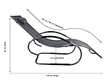 Meerweh Aluminium Schwingliege Deluxe XXL Swingliege Gartenliege Sonnenliege, Anthrazit, 160 x 75 x 85 cm - 2