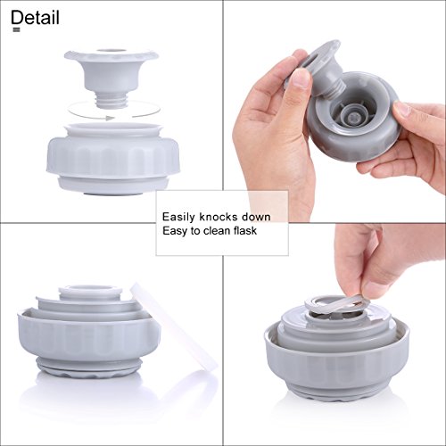 Oneisall GYBL074 2 l Edelstahl-Thermosflasche, Isolierflasche – doppelwandiger Edelstahl (BPA-frei), mit Trinkbecher, zum Wandern/Camping/Sport und mehr, edelstahl, blau - 3