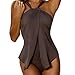 Produktbild Elecenty Damen Einteiliger Bademode,Jumpsuit Bikini Badeanzüge Reizvolle Strandkleidung 2018 Frauen Overall Neckholder Monokini Unterwäsche Badebekleidung Strandmode Schwimmanzug (M, Kaffee)