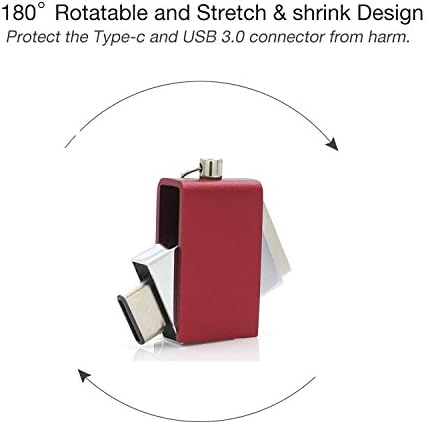 SETAYO 64GB Dual Interface New OTG Metal Type C USB 3.0 Flash Drive Tablet Smartphone USB Memory Stick Mini Pen Drive (Red64GB)