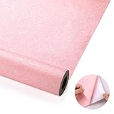 iKINLO Motif en Soie Papier Peint 61 * 500CM Rose Décor Mural Moderne Minimaliste sans Bulles Haute Qualité PVC Applicable aux Chambres Salons Bureaux et etc.