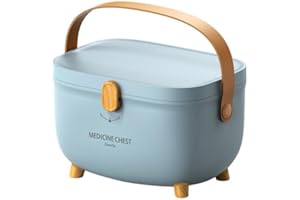 Severnier Scatola medicinali, Porta medicine casa scatola, 2 strati Scatola per medicinali, multifunzione Organizer per medicinali, per pronto soccorso,medicinali,per la casa (Blu)