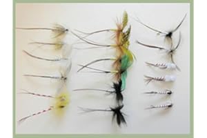 TROUTFLIESUK STX Mayfly-Angelfliegen, 18 gemischte Fliegen, Maifliegen, Parachute, usw., Größe 10, Frühsaison