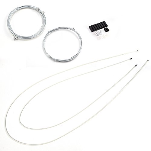 Fahrrad Bremszug Schaltzug Aussenhuelle Bowdenzug Komplett Kabel Set weiss - 3