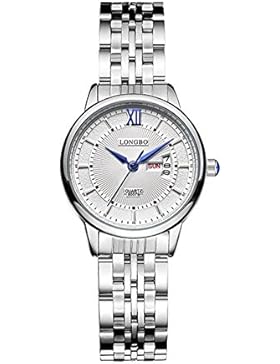 sein und ihre Uhr Quarz-Edelstahlband ultra dünne großes Gesicht Uhren für ein paar Liebhaber Woche und Datum