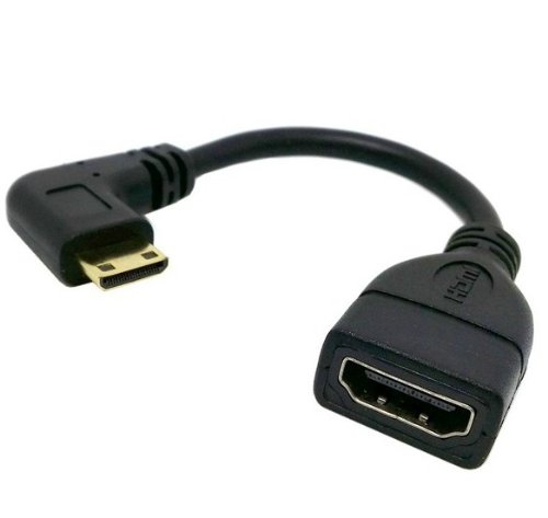 AFUNTA High Speed 90 Winkel HDMI zu Mini HDMI Kabel V1.4 3D für Camcorder Tablet - 2