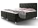 Produktbild Boxspringbett 180x200 160x200 Doppelbett Hotelbett Chesterfield Velourstoff Ehebett Taschenfederkern Topper (160x200cm, Anthrazit)