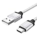 Produktbild USB 3.1 Type C Kabel, MoKo 2m USB 2.0 Type A Stecker auf USB 3.1 Type C Datenkabel Ladekabel Kabel Adapter für Apple New MacBook 12 Zoll, Google Nexus 5X / 6P, Nokia N1, Silber