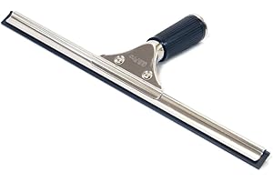GBPro - Limpiacristales Profesional de Acero Inoxidable (35 cm) con Cuchilla de Goma - Equipo de Limpieza de Ventanas