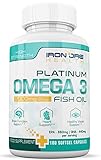 Omega 3 Triple Strength Fish Oil | 2000mg, 660 EPA 440 DHA per Serving | 180 Premium Non-GMO, Gluten-Free Softgels | Made in The UK by Iron Ore Health
