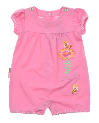 Bright Bots Short Sleeved Bee Romper - Light Pink (0/3 Months)