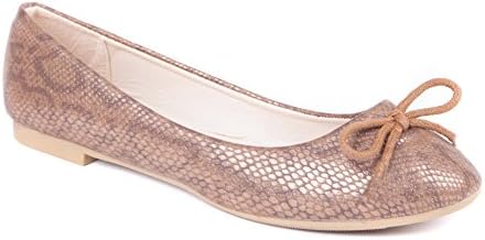 Ladies & Girls Flat Ballerina Shoes & Pumps By London Shoe Co - CASUAL WORK EVENING (4 UK, Bronze)