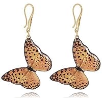 Große Schmetterling-Ohrringe Bernsteinfarben
