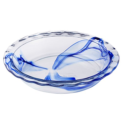 Pyrex 1128261 Watercolor Collection Easy Grab Pie Plate-2 Pack, Glass, Blue Lagoon
