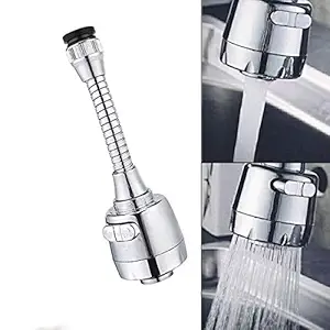 pepplo ABS Faucet Aerator Can Rotate 360 Degrees/Water-Saving Strainer/Aerated Jet and Shower Jet 2 Water Modes (Short Nozzle-B, Silver, 18 x 5 cm)