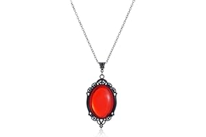 GTYARYUA Anhänger für Damen, Cameo Kristall Anhänger Halskette, Gothic Choker, Ovale Anhänger Halsketten, Halloween Hexe Kristall Halskette, für Mädchen Braut Vampir Halloween Cosplay