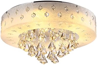 LUYIASI- Ceiling Light Simple Modern Warm And Romantic Fashion Bedroom Light Restaurant Light Round Pink White LED Chip Crystal Ceiling Light 50CM * 26CM Lamps ( Color : White-warm light )