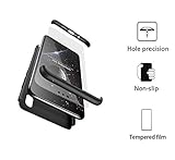 BESTCASESKIN Coque Compatible pour Xiaomi Redmi S2 avec Protection Écran Verre Trempé Antichoc PC Housse de Protection 360 Degrés Anti Rayure 3 en 1 Étui Protecteur - Noir