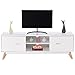 Produktbild COSTWAY Fernsehschrank TV Möbel Ständer Schrank Lowboard Fernsehtisch TV Tisch Sideboard Kommode TV Bank 140x40x48cm Weiß