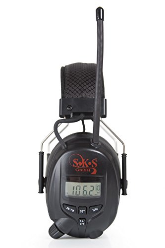 SKS 1180 Digital mit Radio FM/AM Kapselgehörschutz, Kopfhörer + MP3 Anschluss, schwarz / schwarz, + Batterien und Audiokabel für MP3 - 4