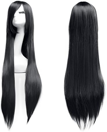 Sevada Long Straight Anime Cosplay Wig With Fringe, Heat-Resistant Synthetic Fibre Hair + Hair Net for Carnival Halloween Party Fancy Dress