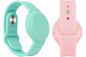 FIDWALL Wodoodporna bransoletka Airtag w dwupaku, kompatybilna z Apple AirTag, miękka regulowana bransoletka Airtag, pasek do zegarka Airtag dla dzieci, dzieci, starszych