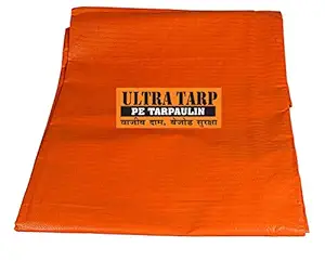 ULTRATARP UV Treated Waterproof Virgin Plastic Sheet Tarpaulin, 6x9ft, 180 GSM(Orange)