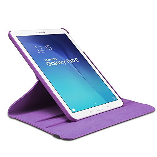 Infiland Samsung Galaxy Tab E 9.6 Hülle Case – PU Ledertasche lederhülle 360° Drehbarer Stand Cover Case Schutzhülle Tasche Etui für Samsung Galaxy Tab E T560N / T561N 24,3 cm (9,6 Zoll) Tablet-PC(Lila) - 7