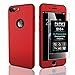 Produktbild CASYLT [kompatibel für iPhone 7 Plus & iPhone 8 Plus] 360 Grad Fullbody Soft-Case Hülle [inkl. 2X Panzerglas] Komplettschutz TPU Handyhülle in Rot