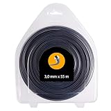 Variedad: Redondo FEPITO Hilo para desbrozadora - Redondo - 3,0mm - 55m - Doble Hilo 2 en 1, Calidad Profesional (3,0 mm x 55 m - Redondo)