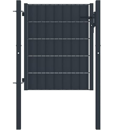 Portillon De Clôture VidaXL 5 Barres - Acier Galvanisé, Réglable 115-300cm X 90cm - Loquet Auto-bloquant - Pour Jardin, Ferme, Extérieur