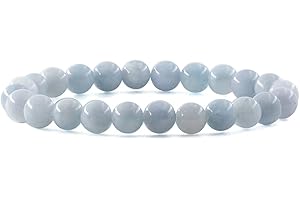 Ouubuuy 8mm Edelstein Perlen Armband Damen, Stein Armband Damen