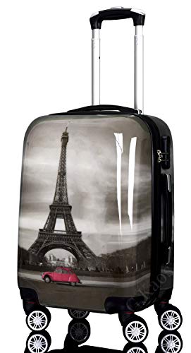 G.Kaos - Maleta De Cabina Equipaje de Mano - En Policarbonato Superligera - Pel&iacute;cula Protectora Para Quitar - Para Vuelos Como Ryanair Y Otros - Fantas&iacute;a Capitals Blk 55cm